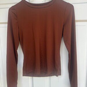 brown long sleeve shirt